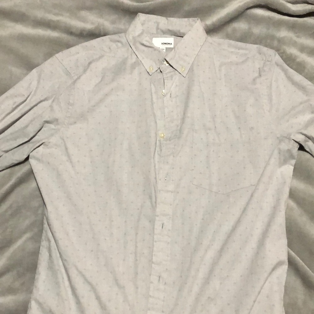 Grey Patterned Sonoma Button Up